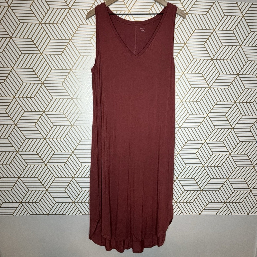 Daily Ritual Sleeveless Dress Relaxed V-Neck Maxi Stretch Soft XL Comfy Coastal